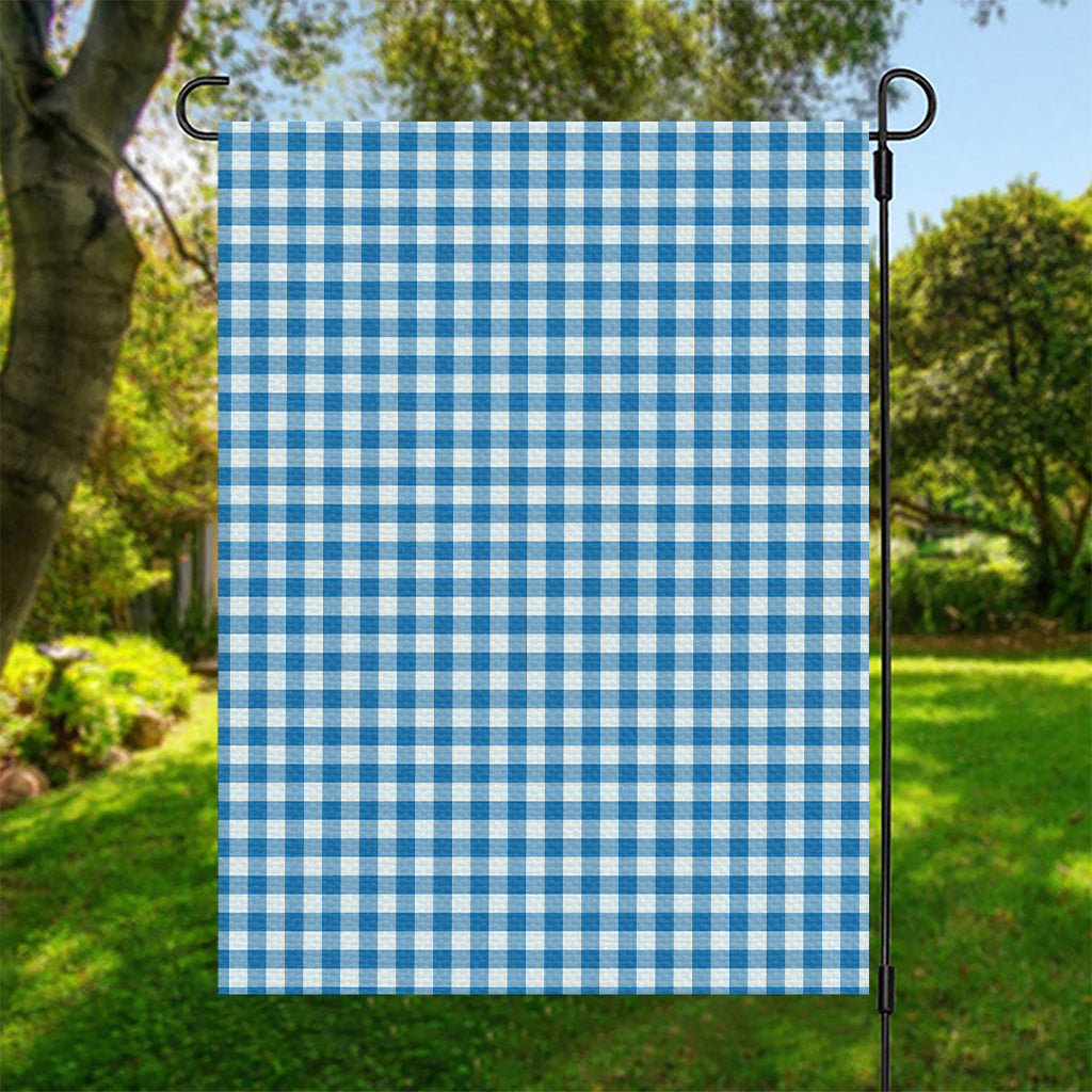 Blue And White Check Pattern Print Garden Flag