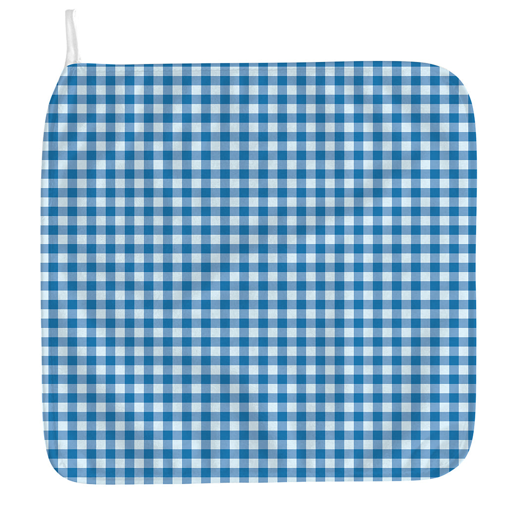 Blue And White Check Pattern Print Hand Towel