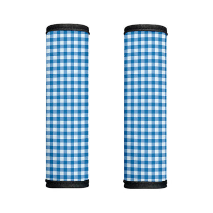 Blue And White Check Pattern Print Handle Covers