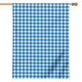 Blue And White Check Pattern Print House Flag