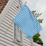 Blue And White Check Pattern Print House Flag