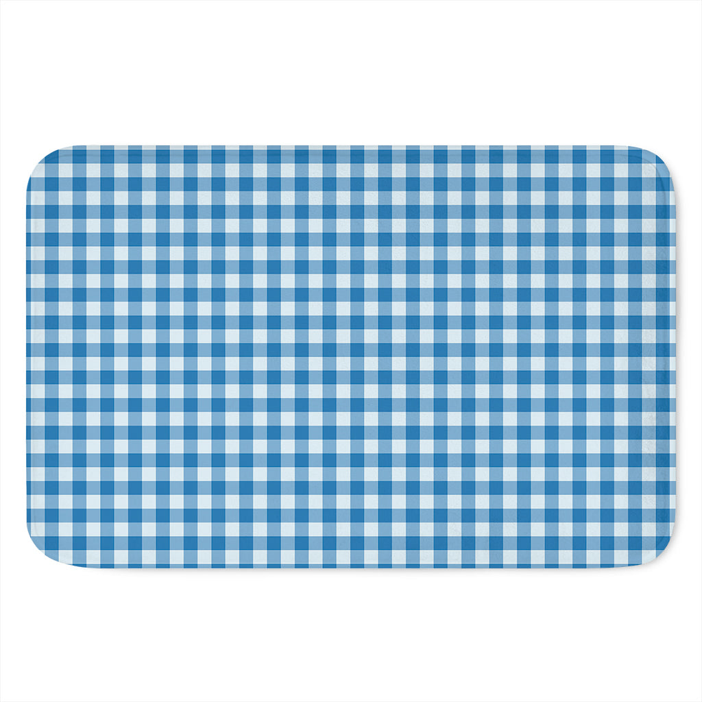 Blue And White Check Pattern Print Indoor Door Mat