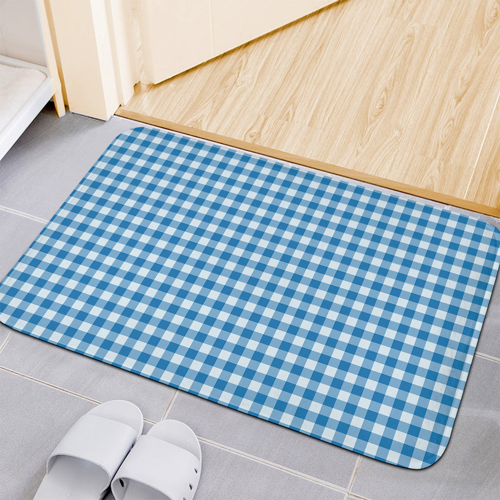 Blue And White Check Pattern Print Indoor Door Mat