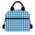 Blue And White Check Pattern Print Insulated Lunch Bag
