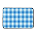Blue And White Check Pattern Print Kitchen Mat