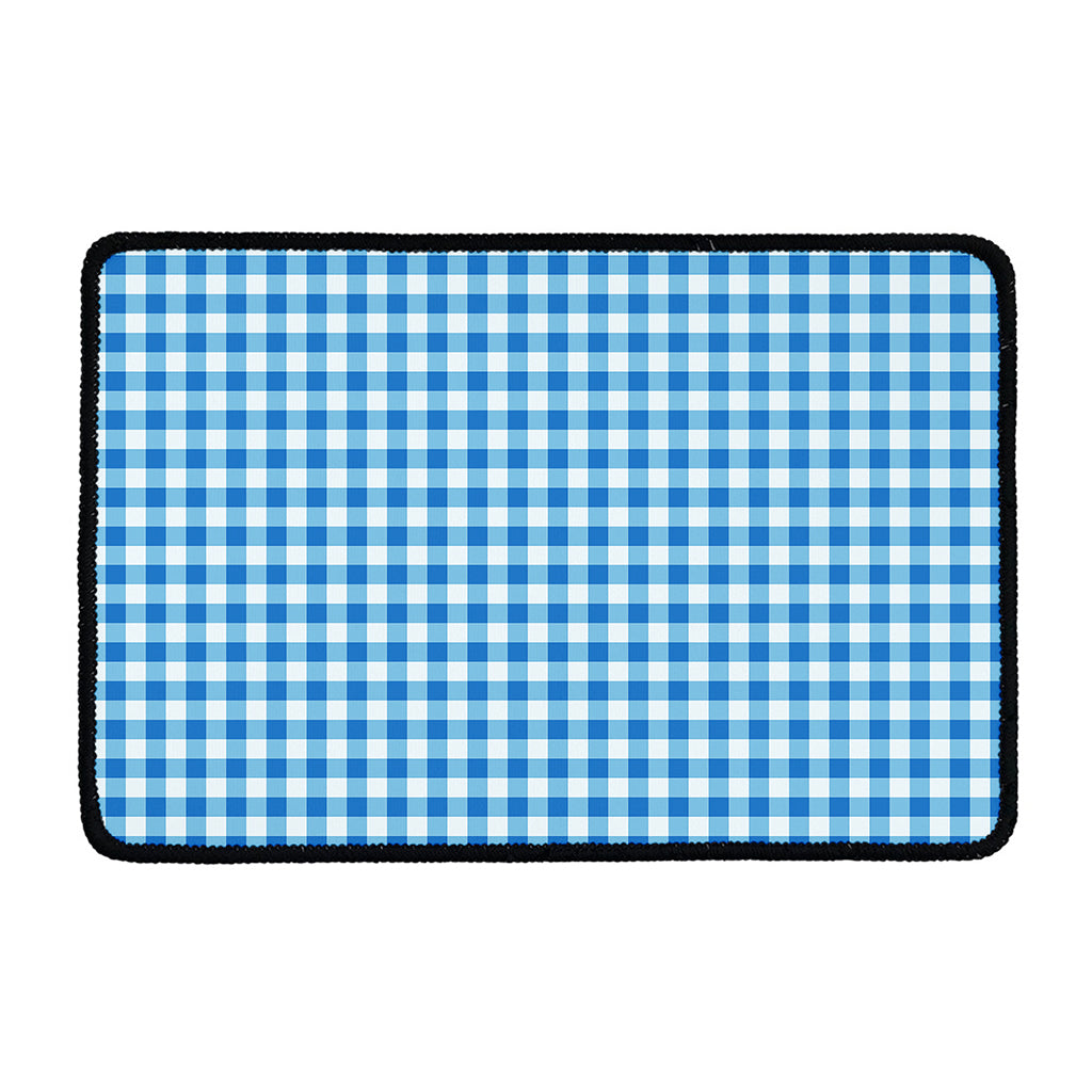 Blue And White Check Pattern Print Kitchen Mat