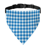 Blue And White Check Pattern Print Over The Collar Dog Bandana