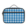 Blue And White Check Pattern Print Portable Lunch Bag