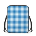 Blue And White Check Pattern Print Rectangular Crossbody Bag