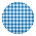 Blue And White Check Pattern Print Round Blanket