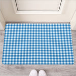 Blue And White Check Pattern Print Rubber Doormat