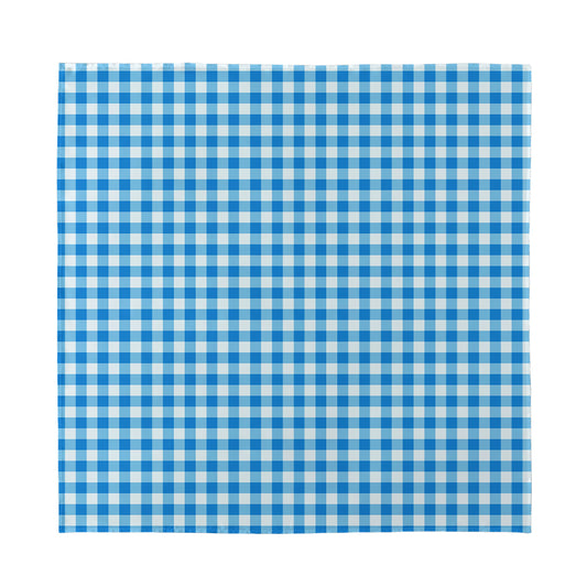 Blue And White Check Pattern Print Silk Bandana