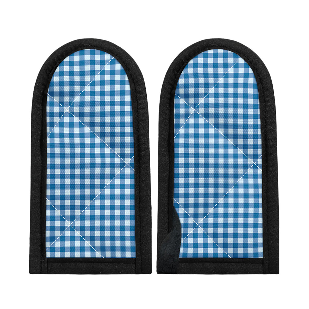 Blue And White Check Pattern Print Skillet Handle Cover