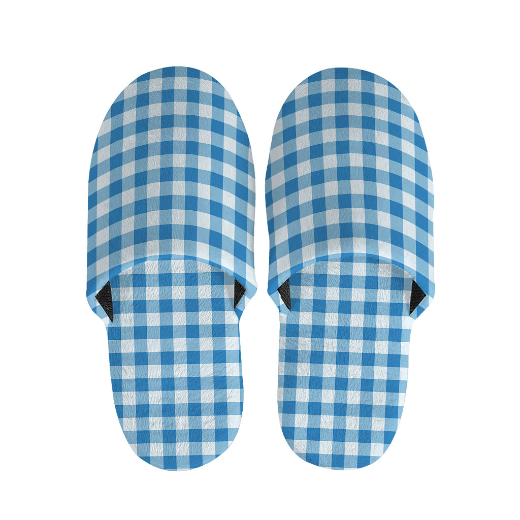 Blue And White Check Pattern Print Slippers