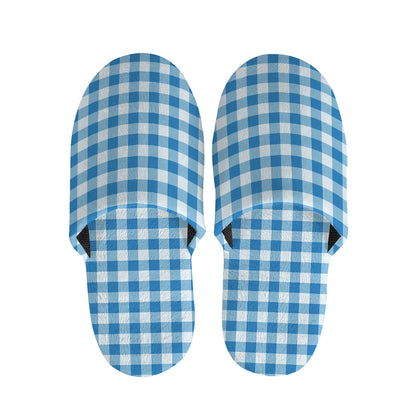 Blue And White Check Pattern Print Slippers