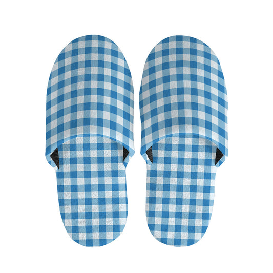 Blue And White Check Pattern Print Slippers