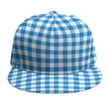 Blue And White Check Pattern Print Snapback Cap