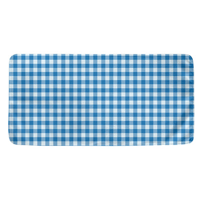 Blue And White Check Pattern Print Towel