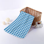 Blue And White Check Pattern Print Towel