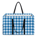 Blue And White Check Pattern Print Utility Tote Bag