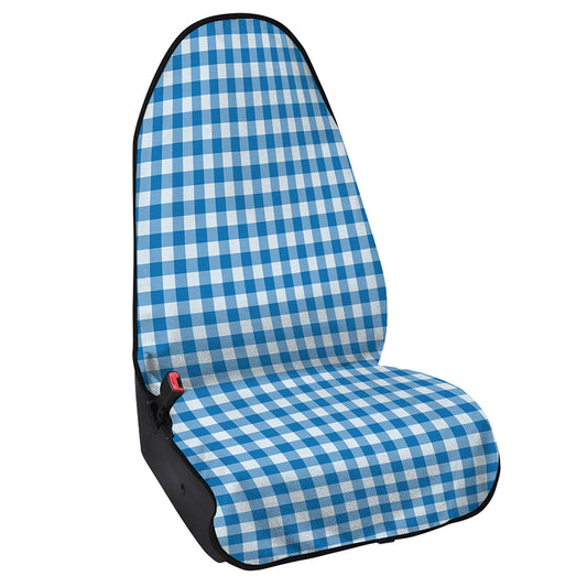 Blue And White Check Pattern Print Waterproof Car Seat Cover