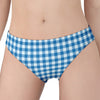 Blue And White Check Pattern Print Women's Panties