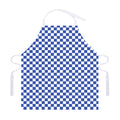 Blue And White Checkered Pattern Print Adjustable Apron