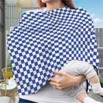 Blue And White Checkered Pattern Print Baby Seat Cover