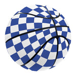 Blue And White Checkered Pattern Print Basketball