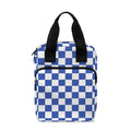 Blue And White Checkered Pattern Print Bible Tote Bag