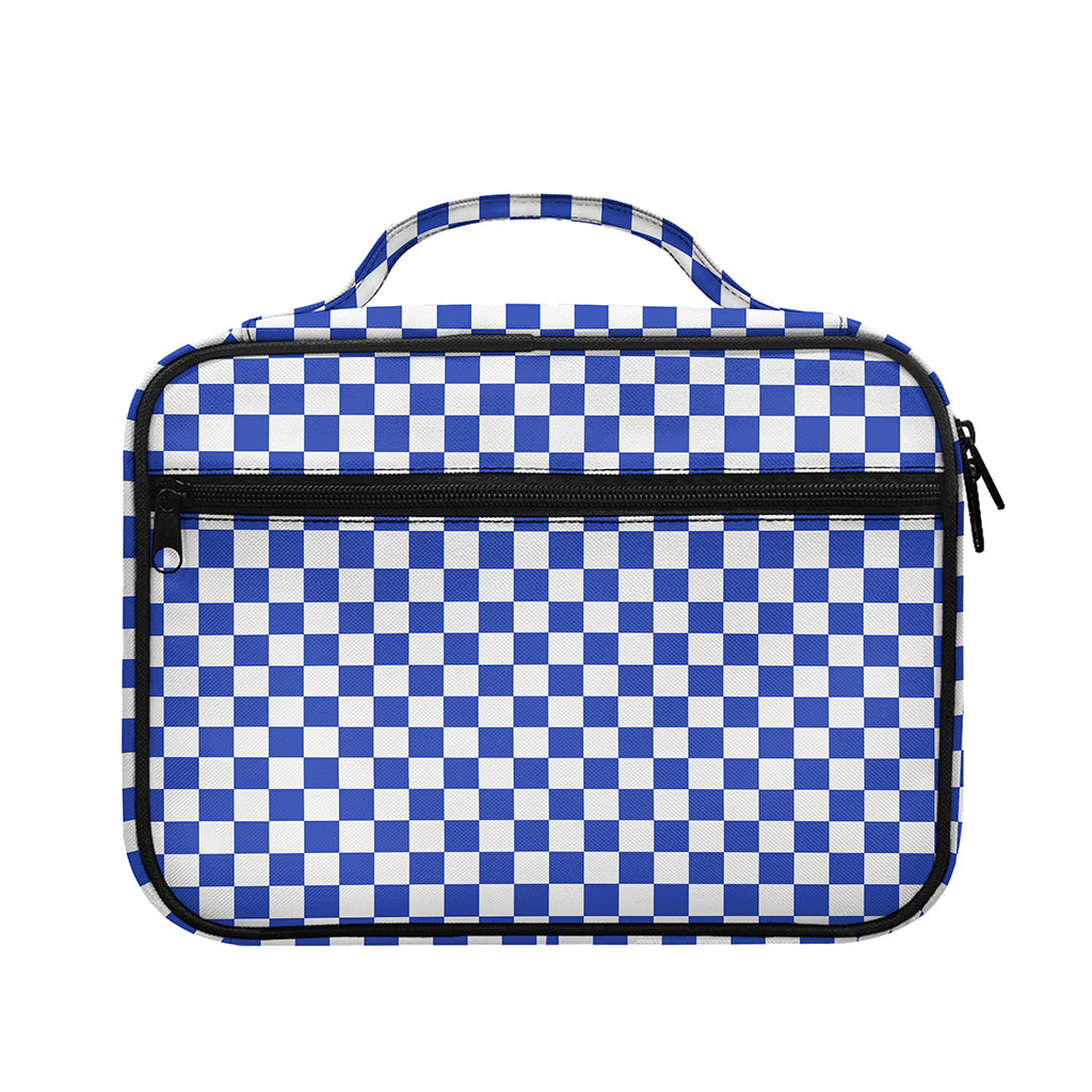 Blue And White Checkered Pattern Print Briefcase Bible Bag