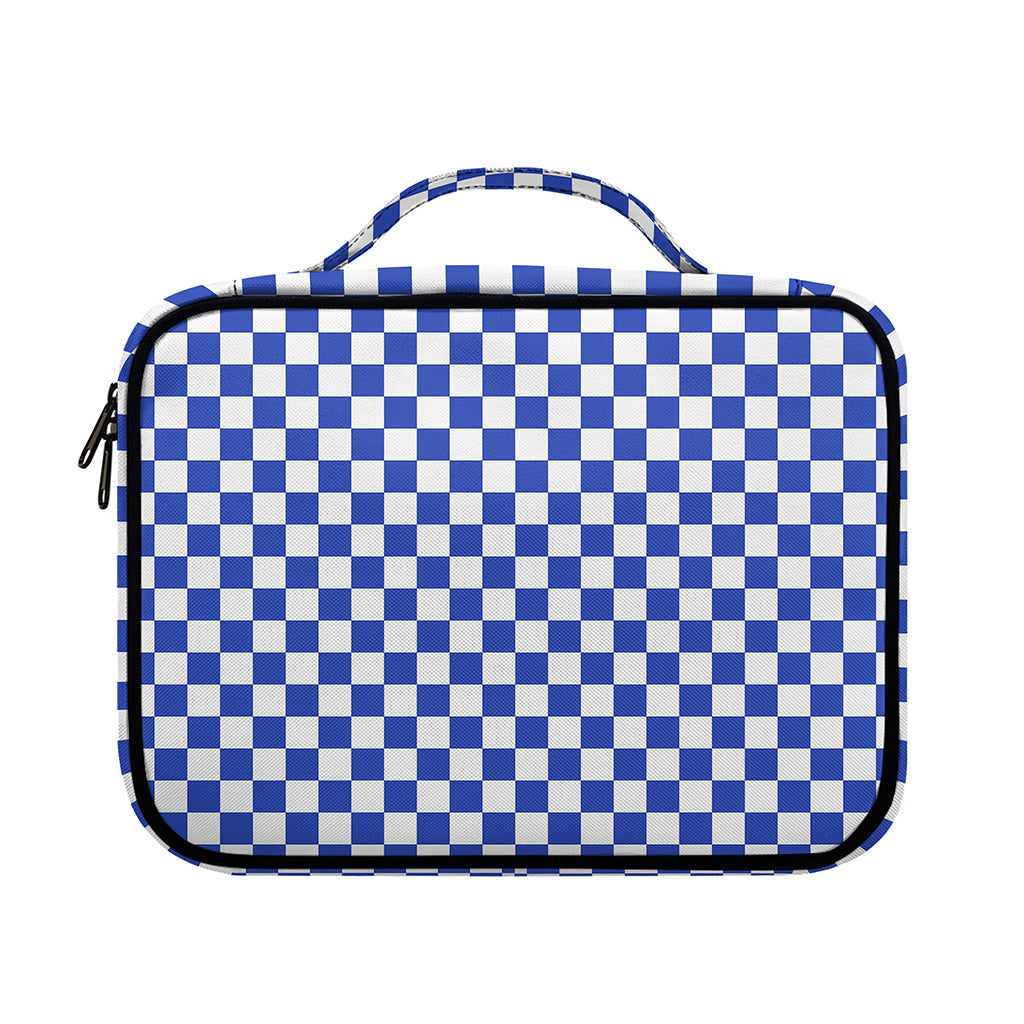 Blue And White Checkered Pattern Print Briefcase Bible Bag