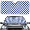 Blue And White Checkered Pattern Print Car Windshield Sun Shade