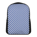 Blue And White Checkered Pattern Print Casual Backpack