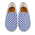Blue And White Checkered Pattern Print Casual Shoes