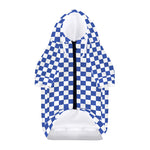 Blue And White Checkered Pattern Print Dog Zip Up Hoodie