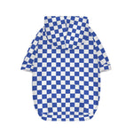 Blue And White Checkered Pattern Print Dog Zip Up Hoodie