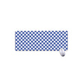 Blue And White Checkered Pattern Print Extended Mouse Pad
