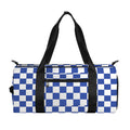 Blue And White Checkered Pattern Print Gym Bag