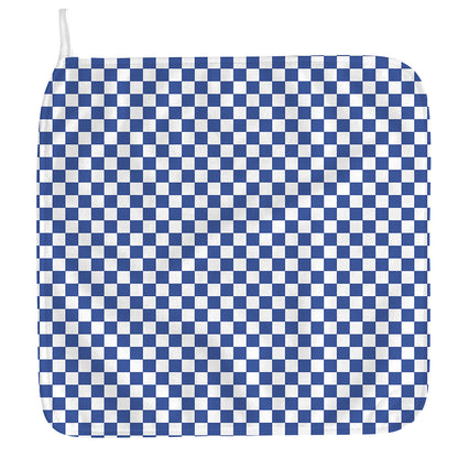 Blue And White Checkered Pattern Print Hand Towel