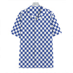 Blue And White Checkered Pattern Print Hawaiian Shirt