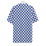 Blue And White Checkered Pattern Print Hawaiian Shirt