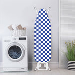 Blue And White Checkered Pattern Print Ironing Board Cover