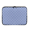 Blue And White Checkered Pattern Print Laptop Sleeve