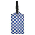 Blue And White Checkered Pattern Print Luggage Tag