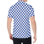Blue And White Checkered Pattern Print Men's Shirt
