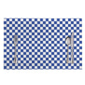 Blue And White Checkered Pattern Print Placemat