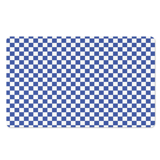 Blue And White Checkered Pattern Print Polyester Doormat