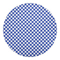 Blue And White Checkered Pattern Print Round Blanket