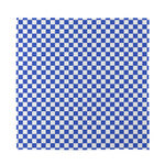 Blue And White Checkered Pattern Print Silk Bandana